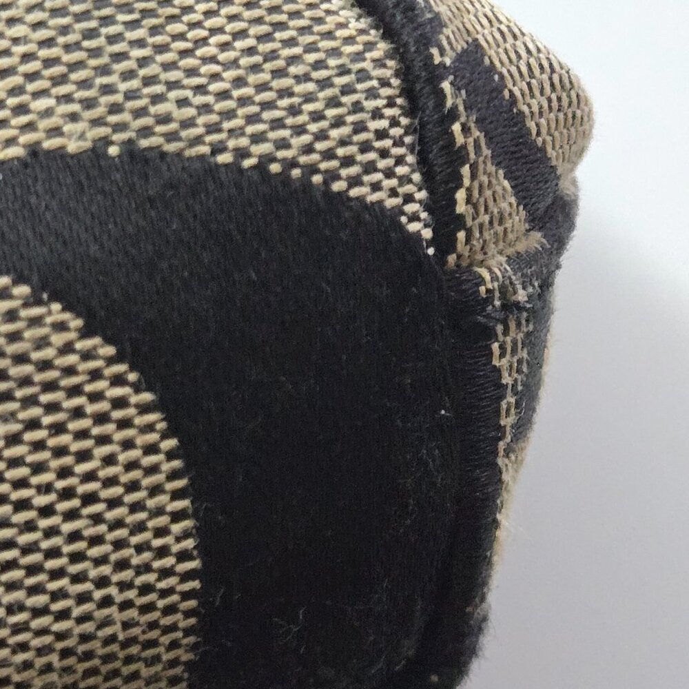 Signature Stripe Black Shoulder Handbag Tote Purse - Well Loved - Picture 12 of 14